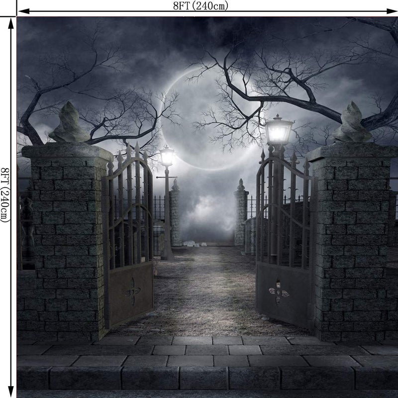 OUYIDA 8X8FT Halloween Theme Pictorial Cloth Seamless Customized Photography Backdrop Background Studio Prop TP17B - Image 2